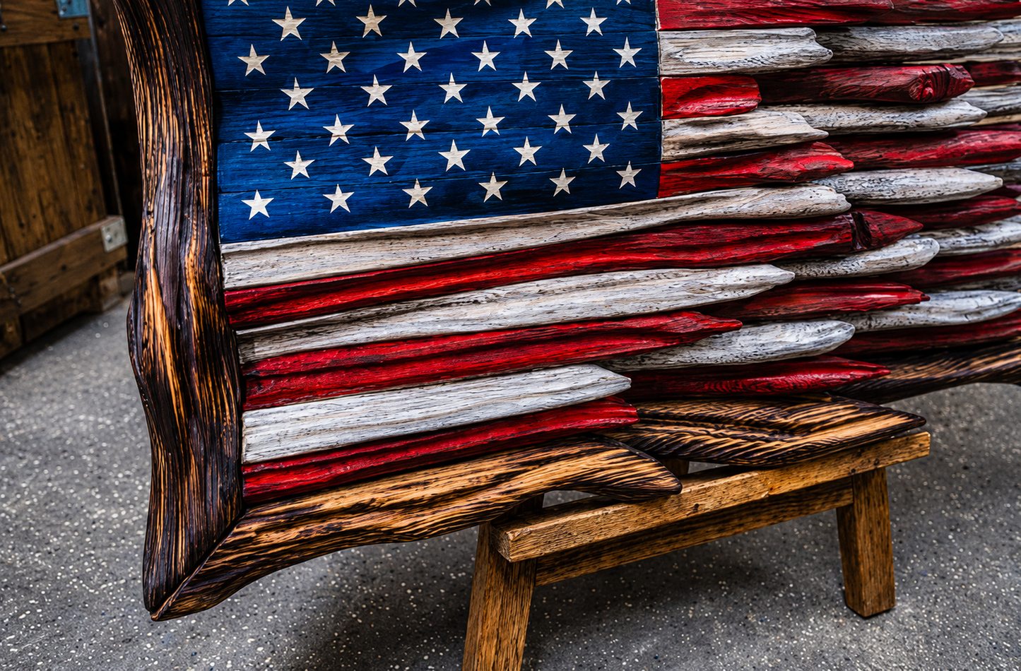 "Battle Worn" Wood Flag