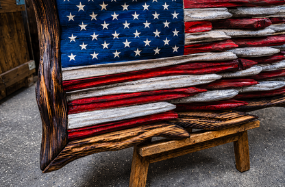 "Battle Worn" Wood Flag