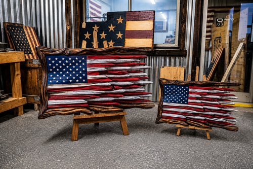 "Battle Worn" Wood Flag